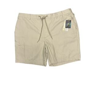 Walker Hayes XXL Casual Chino Shorts Stone Ivory Beige Cotton Stretch Back Waist
